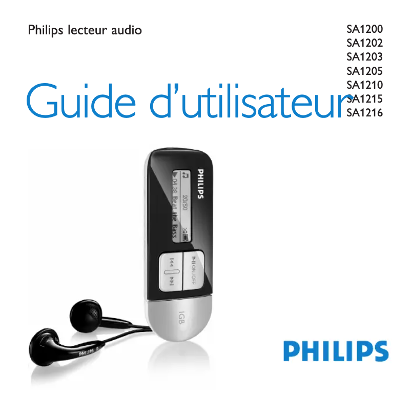 Page n°1 - Manuel utilisateur Philips SA1200