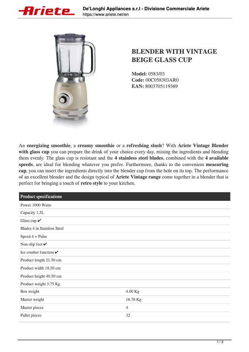 Image de la première page du manuel de l'appareil Vintage 583