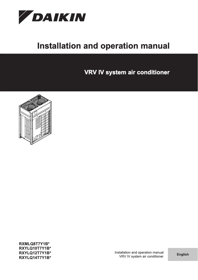 Page n°1 - Manuel utilisateur Daikin RXYLQ14T7Y1B