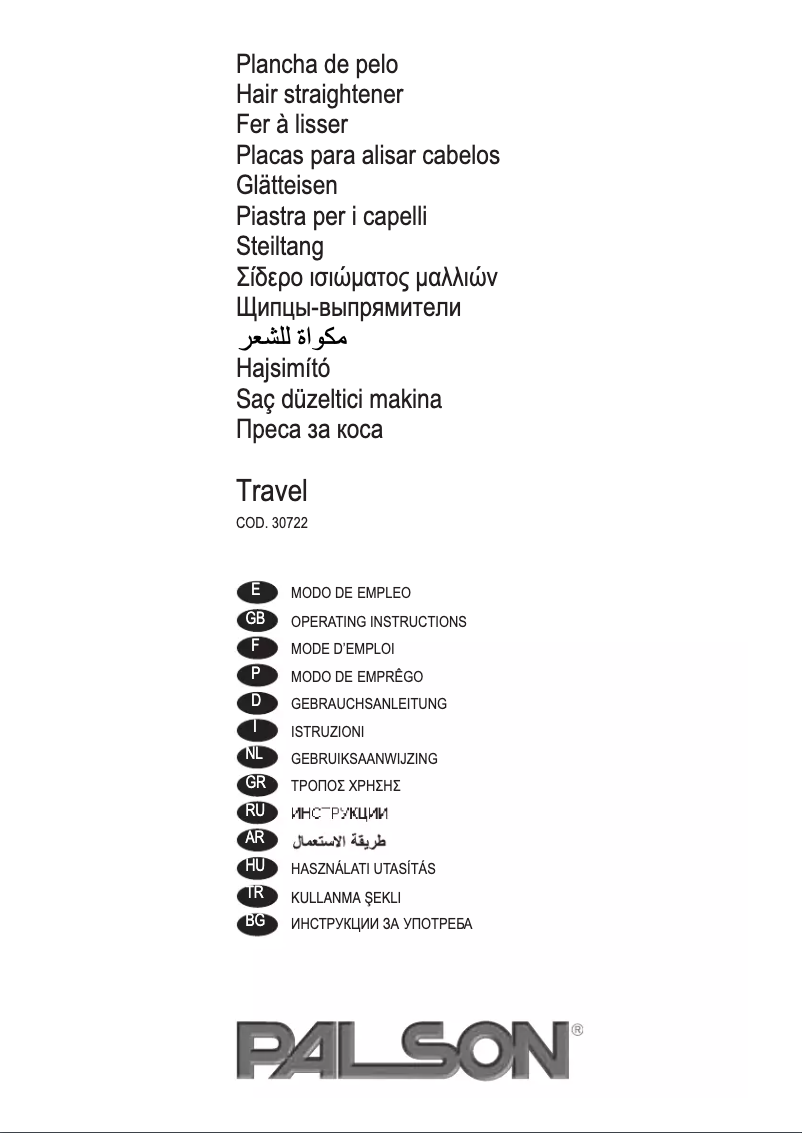 Page 1 de la notice Manuel utilisateur Palson Travel mini