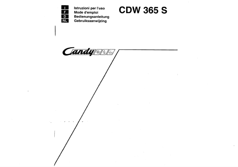 Page 1 de la notice Manuel utilisateur Candy CDW 365 S