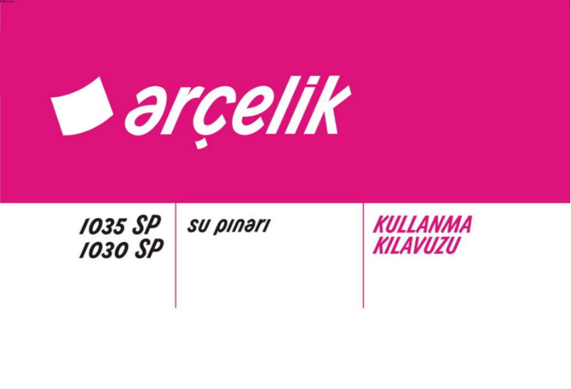 Page n°1 - Manuel utilisateur Arçelik 1035 SP