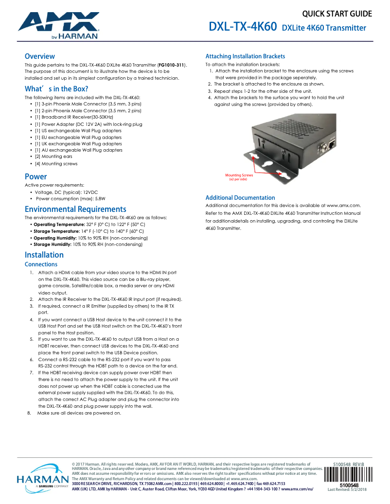 Image de la première page du manuel de l'appareil DXL-TX-4K60
