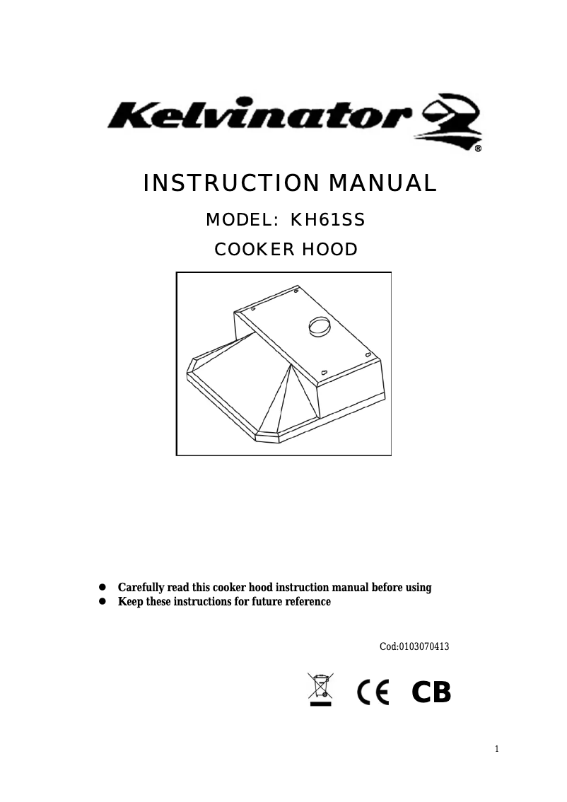 Page 1 de la notice Manuel utilisateur Kelvinator KH61SS