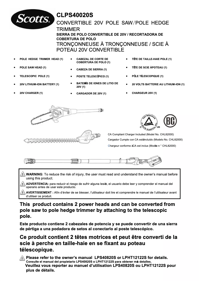 Image de la première page du manuel de l'appareil CLPS40020S
