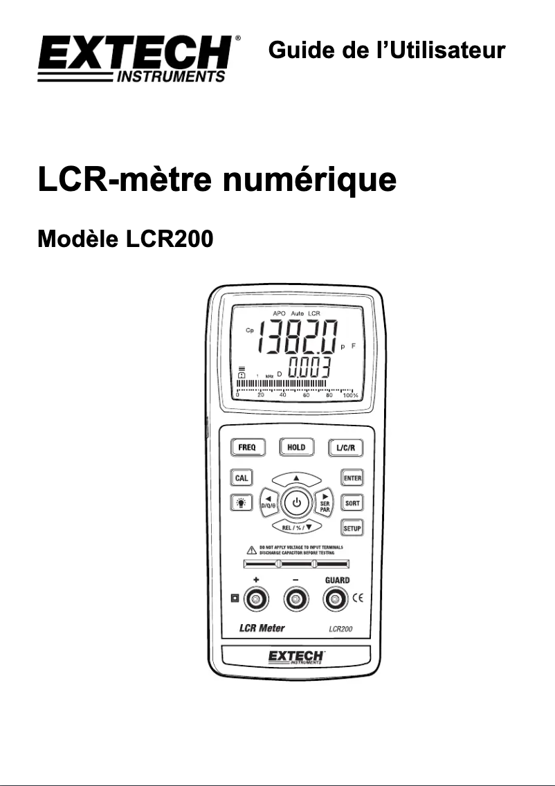 Image de la première page du manuel de l'appareil LCR200