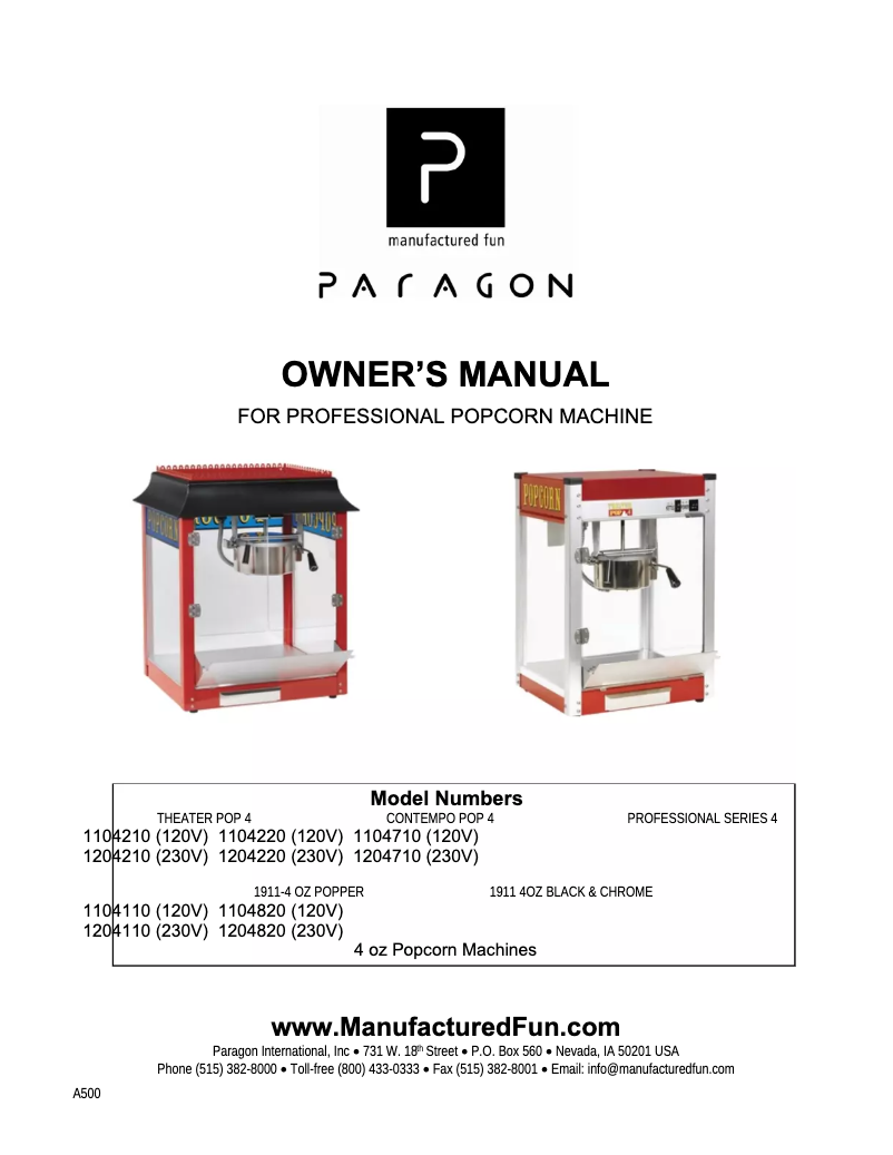 Image de la première page du manuel de l'appareil Contempo CP-4
