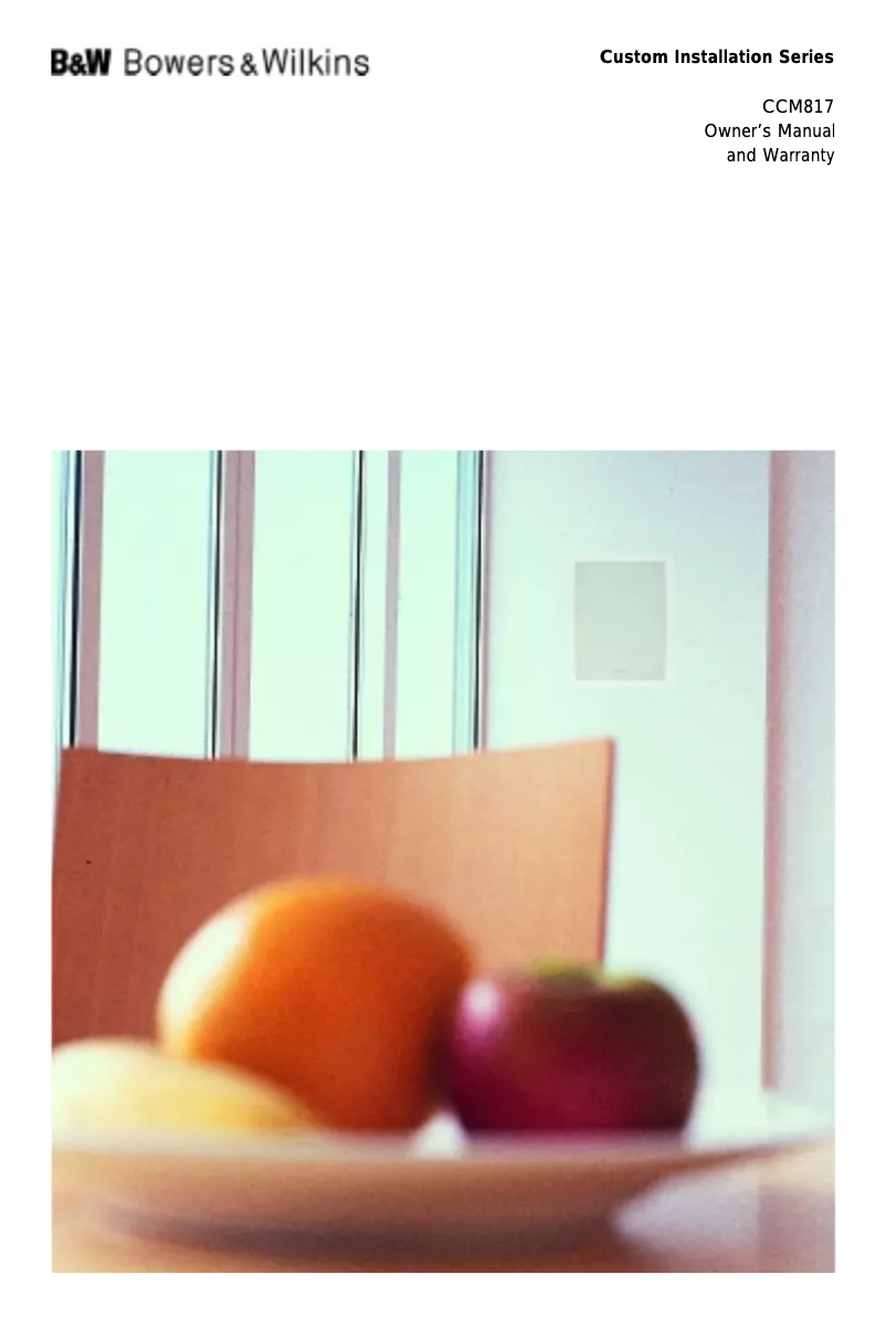 Page 1 de la notice Manuel utilisateur Bowers & Wilkins CCM817