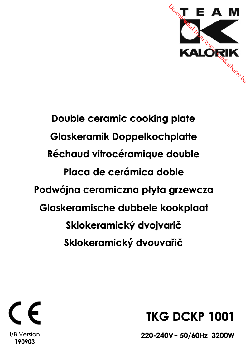 Page n°1 - Manuel utilisateur Kalorik TKG DCKP 1001