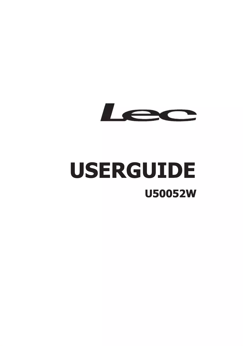 Image de la première page du manuel de l'appareil U50052