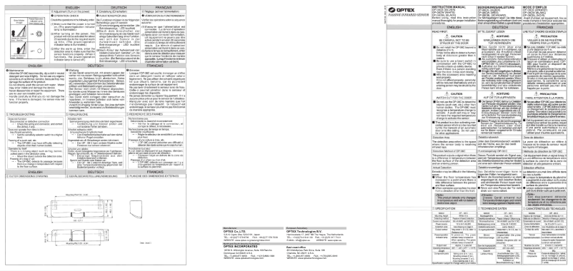 Page 1 de la notice Manuel utilisateur Optex OP-08C