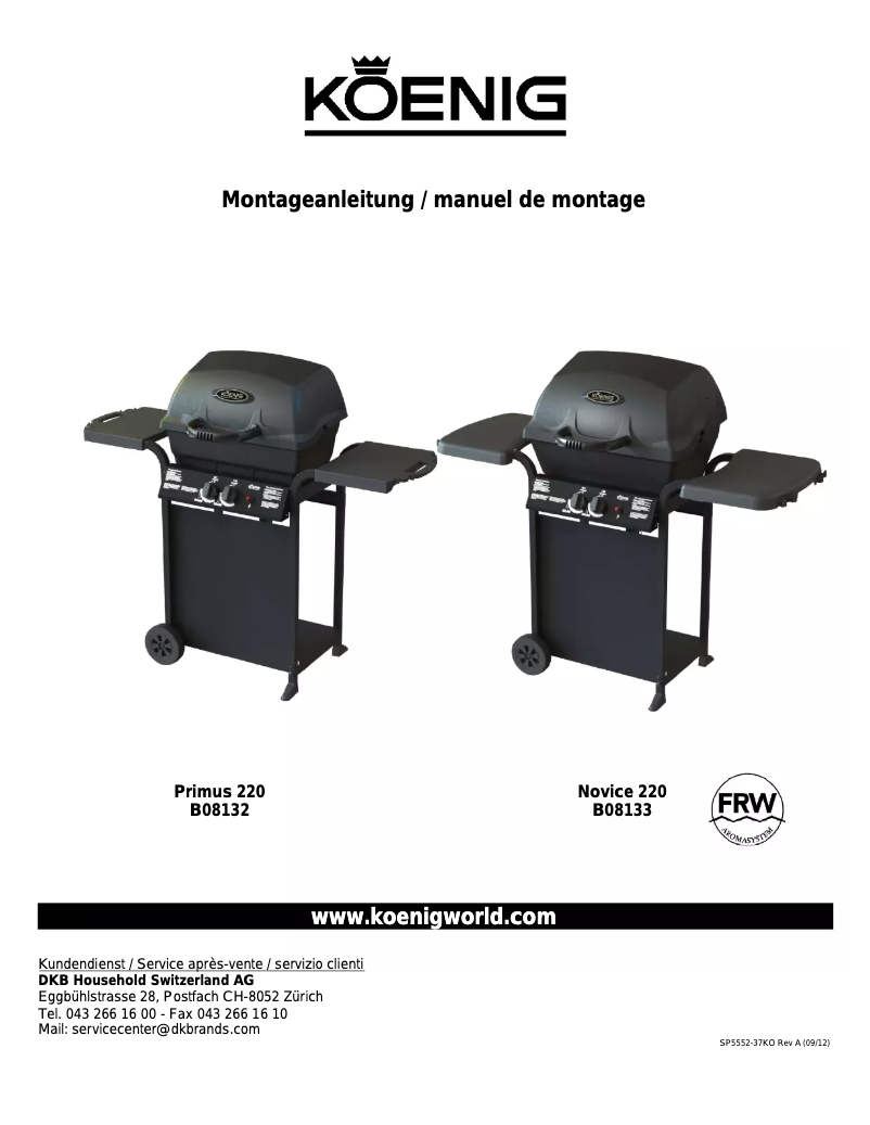 Page 1 de la notice Manuel utilisateur Koenig Primus Pro B08132