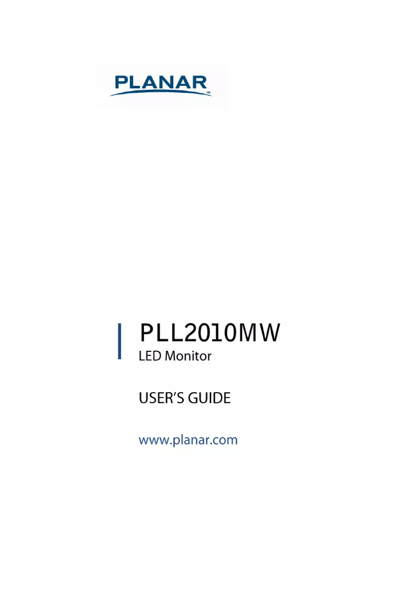Page n°1 - Manuel utilisateur Planar PLL2010MW