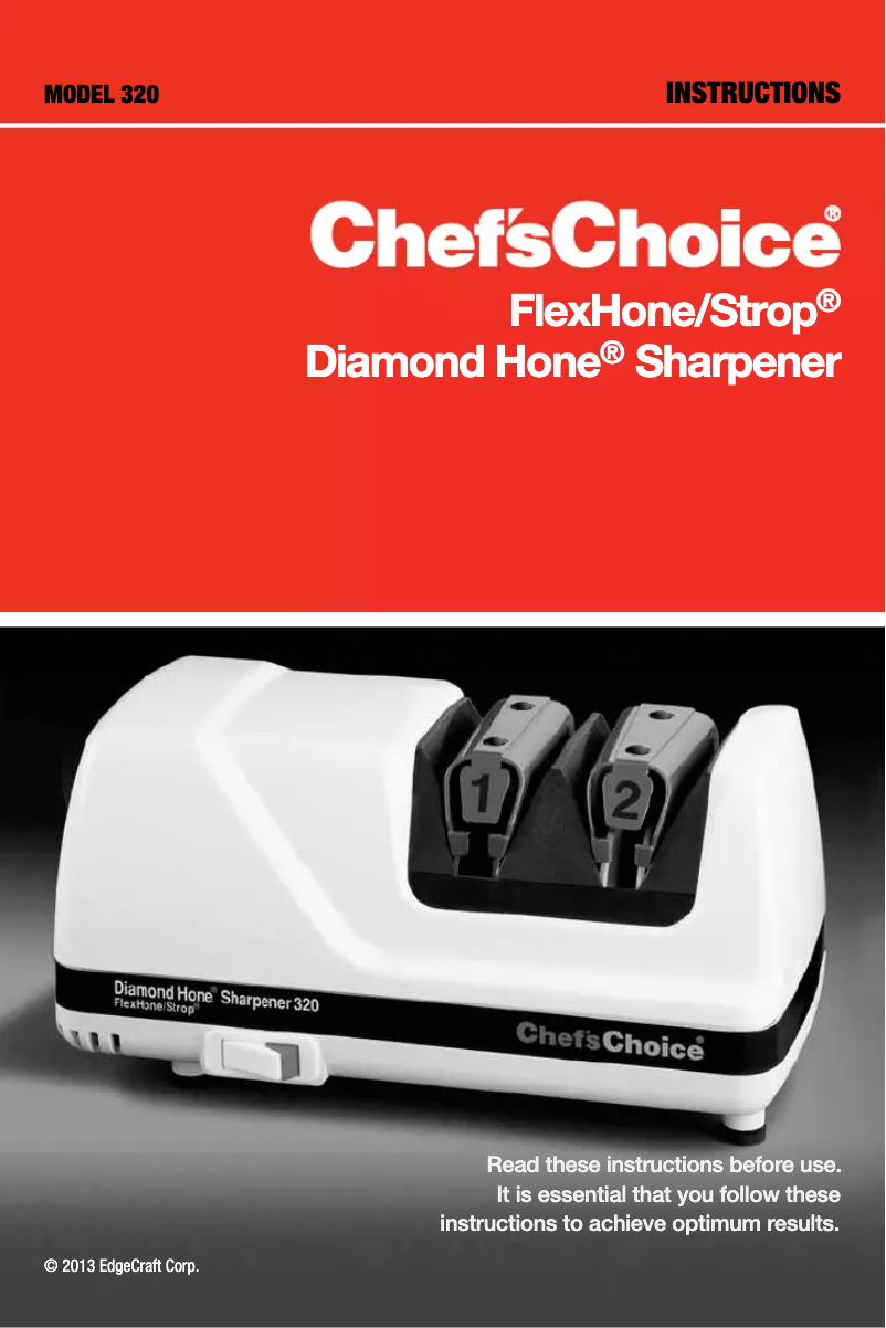 Page n°1 - Manuel utilisateur Chef's Choice FlexHone 320