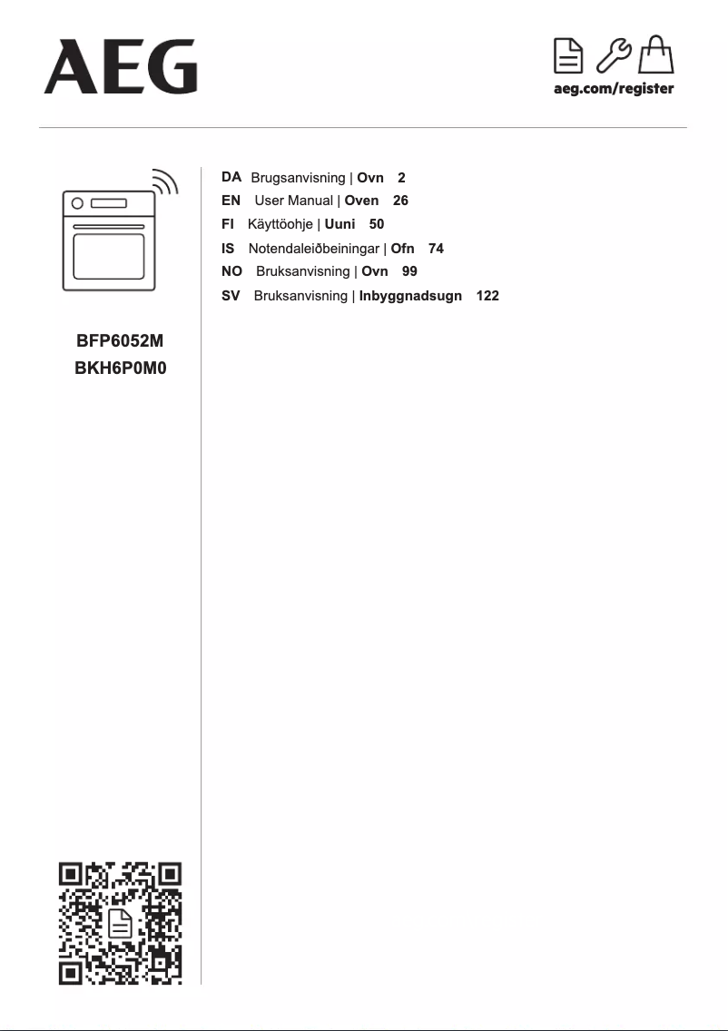 Page 1 de la notice Manuel utilisateur AEG BKH6P0M0