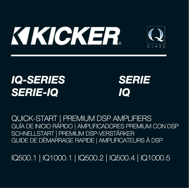 Page 1 de la notice Manuel utilisateur Kicker IQ500.2