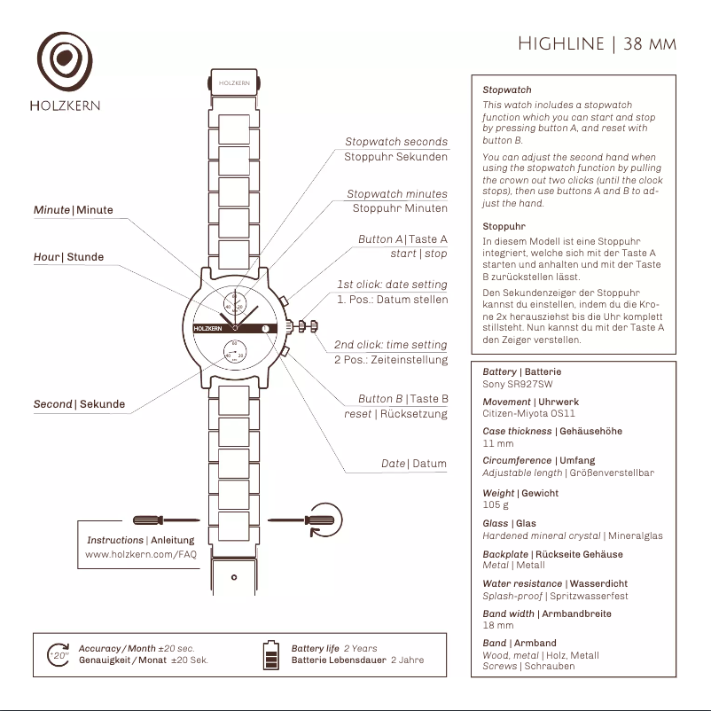 Page n°1 - Manuel utilisateur Holzkern Rafael