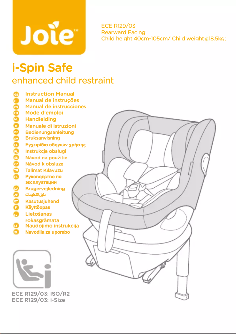 Page 1 of the manual User Manual Joie i-Spin Safe