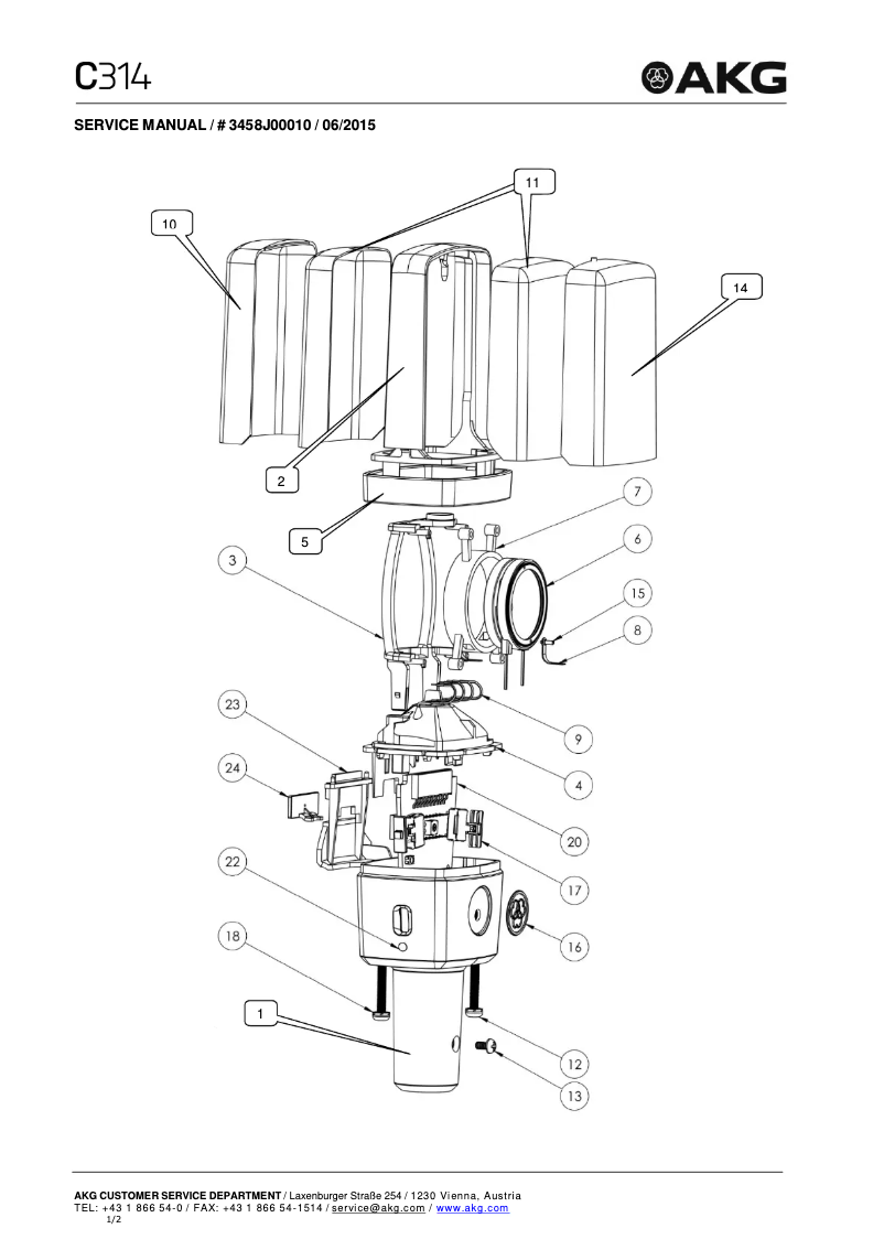 Page 1 de la notice Manuel utilisateur AKG C314