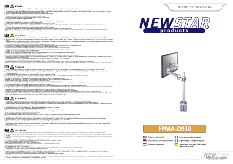 Page n°1 - Manuel utilisateur Newstar FPMA-D930D-4