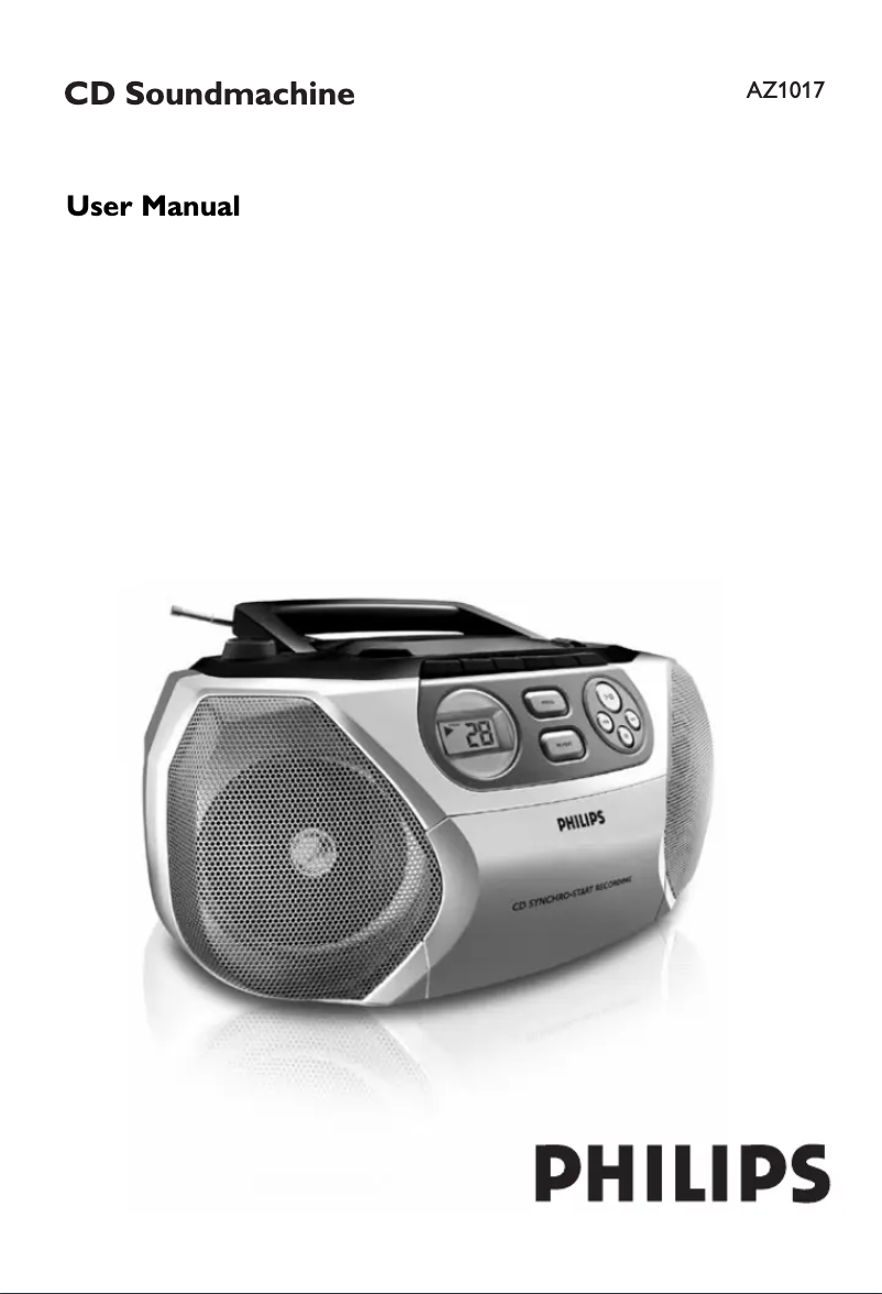 Page 1 de la notice Manuel utilisateur Philips AZ1017