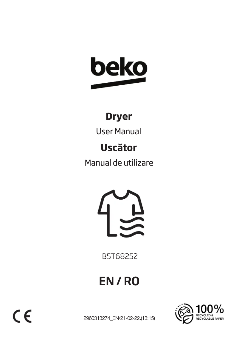 Image de la première page du manuel de l'appareil B5T68252