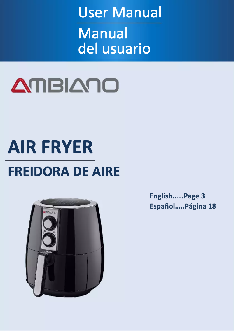 Page n°1 - Manuel utilisateur Ambiano Air Fryer TXG-DS13