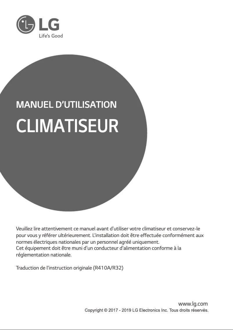 Page n°1 - Manuel utilisateur LG ARNU18GTTB4