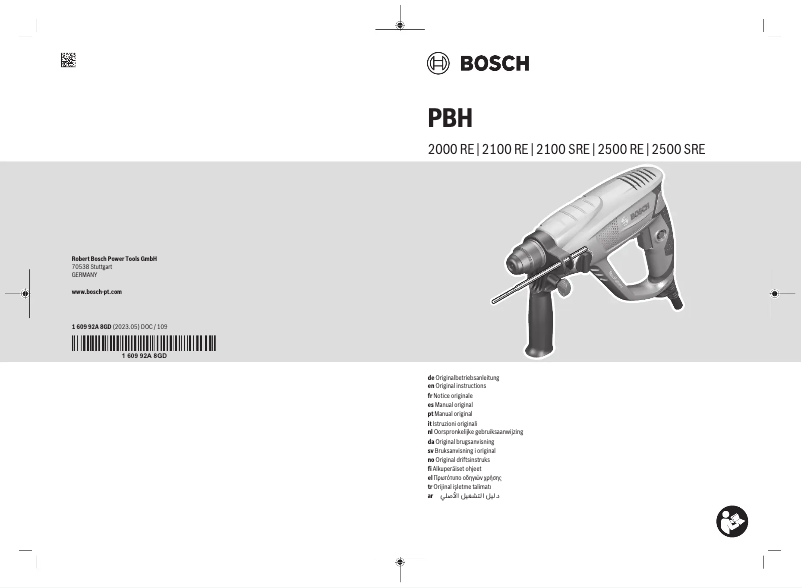 Page n°1 - Manuel utilisateur Bosch PBH 2500 SRE