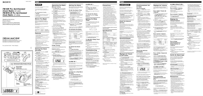 Página 1 del manual Manual de usuario Sony ICF-C253