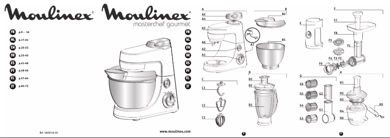 Page n°1 - Manuel utilisateur Moulinex Masterchef Gourmet QA405G27