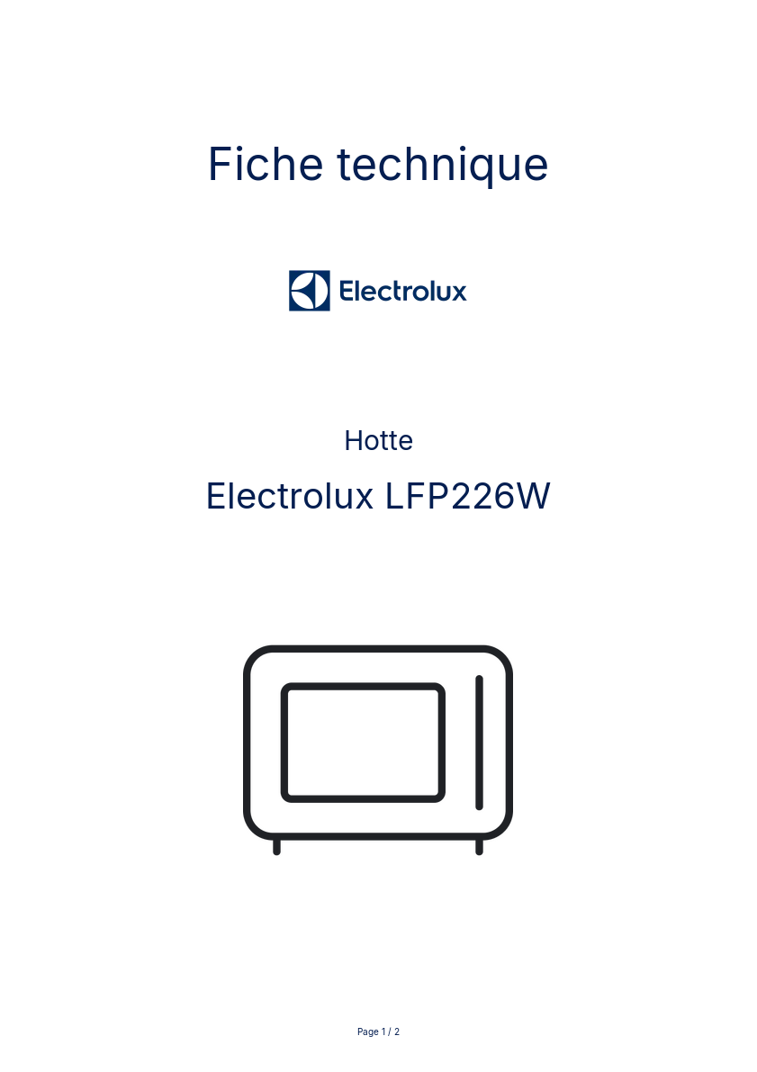 Image de la première page du manuel de l'appareil LFP226W