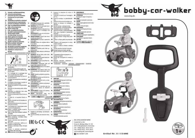 Page 1 de la notice Manuel utilisateur BIG 800056445