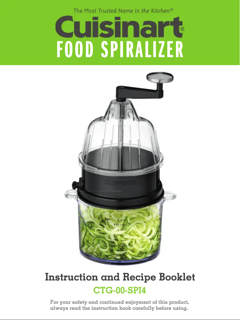 Page 1 de la notice Manuel utilisateur Cuisinart CTG-00-SPI4