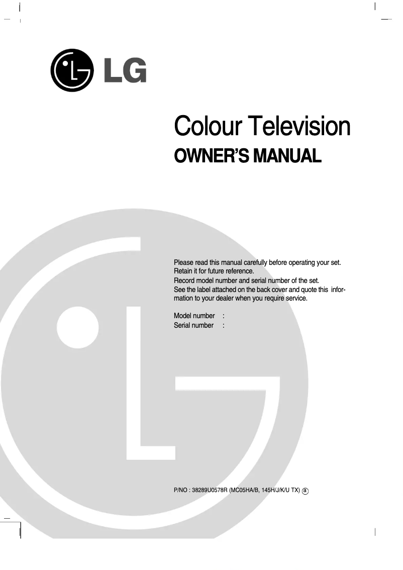 Page 1 de la notice Manuel utilisateur LG 21FU2RLX