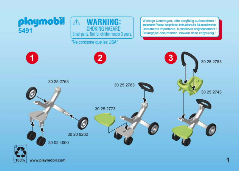 Page 1 de la notice Manuel utilisateur Playmobil City Life Mother with Infant Stroller 5491