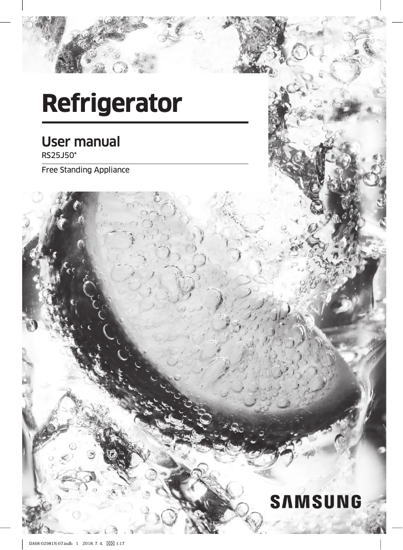 Page n°1 - Manuel utilisateur Samsung RS25J500DBC