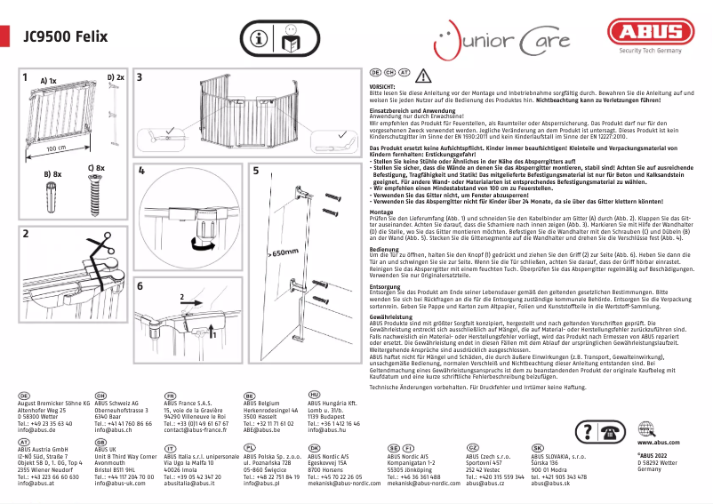 Image de la première page du manuel de l'appareil Felix JC9500