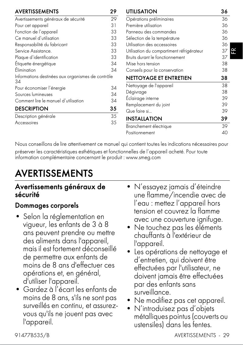Image de la première page du manuel de l'appareil FAB10HRDIT6