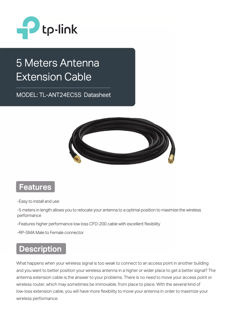 Image de la première page du manuel de l'appareil TL-ANT24EC5S