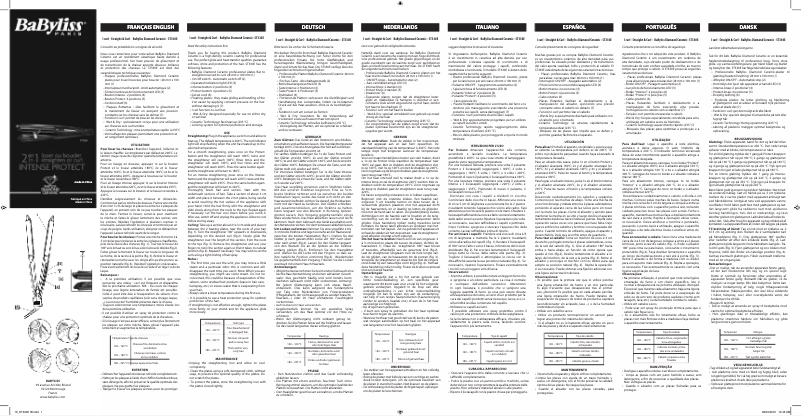 Page 1 de la notice Manuel utilisateur BaByliss Diamond Ceramic ST330E