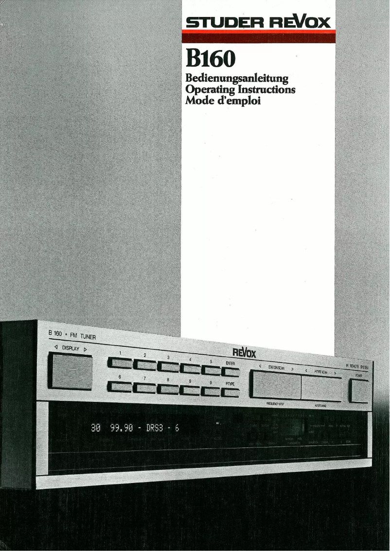 Page 1 de la notice Manuel utilisateur Revox B160