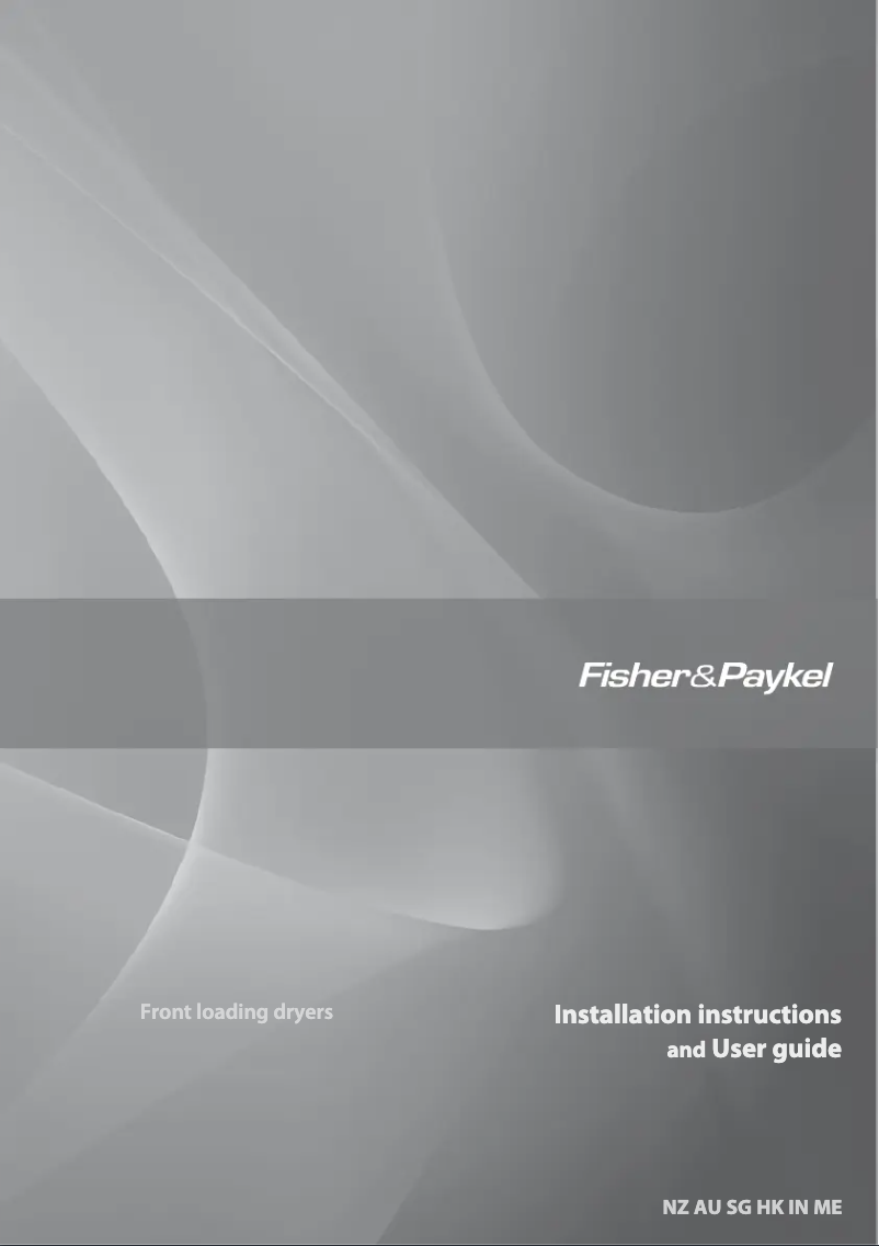 Page 1 de la notice Manuel utilisateur Fisher & Paykel DE50F56E AeroSense