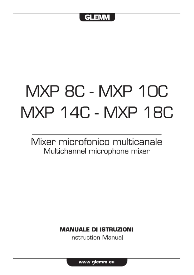 Page n°1 - Manuel utilisateur Glemm MXP 8C