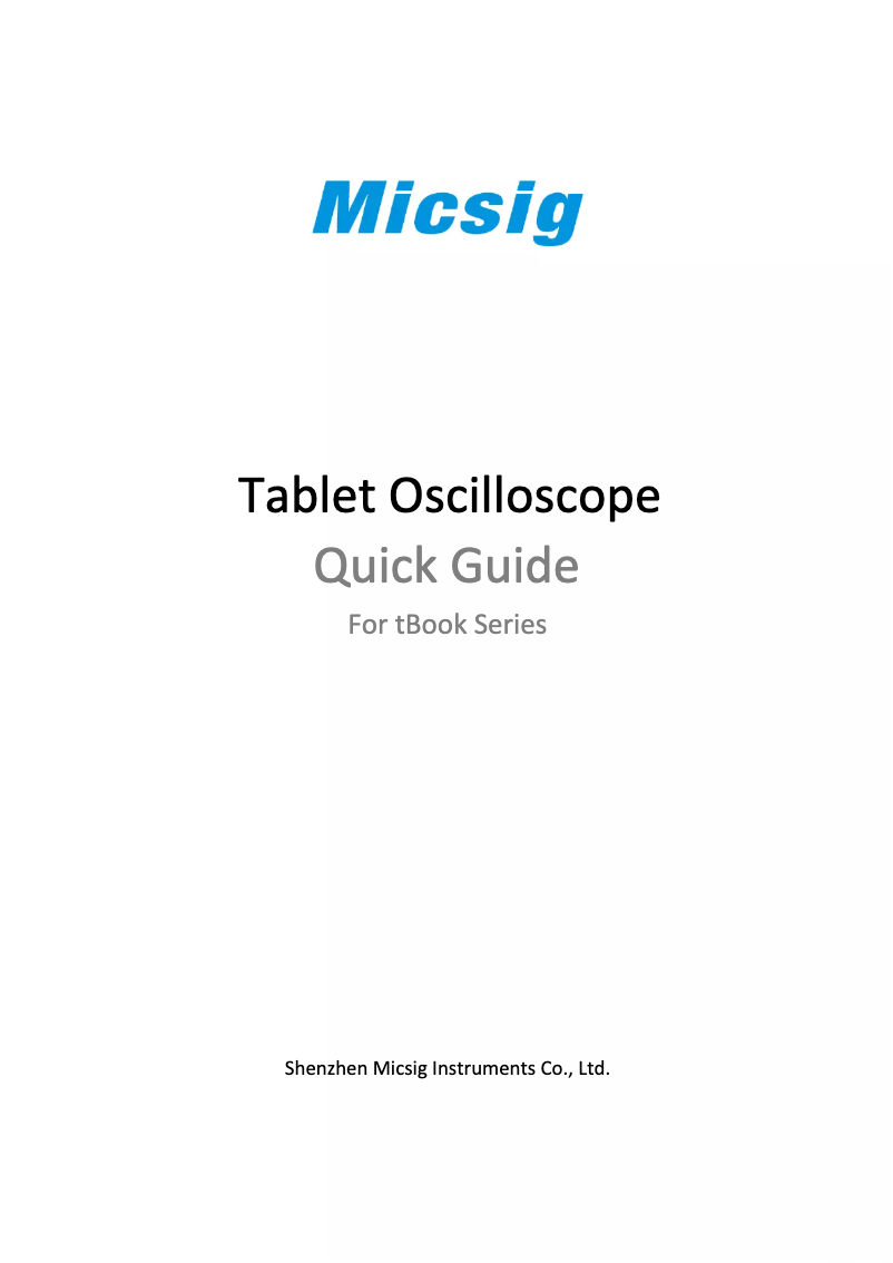 Page n°1 - Manuel utilisateur Micsig TO152