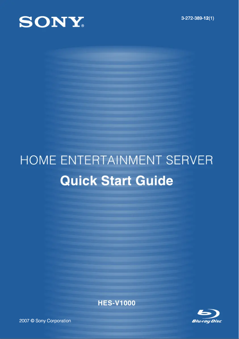 Page 1 de la notice Guide d'installation Sony HES-V1000