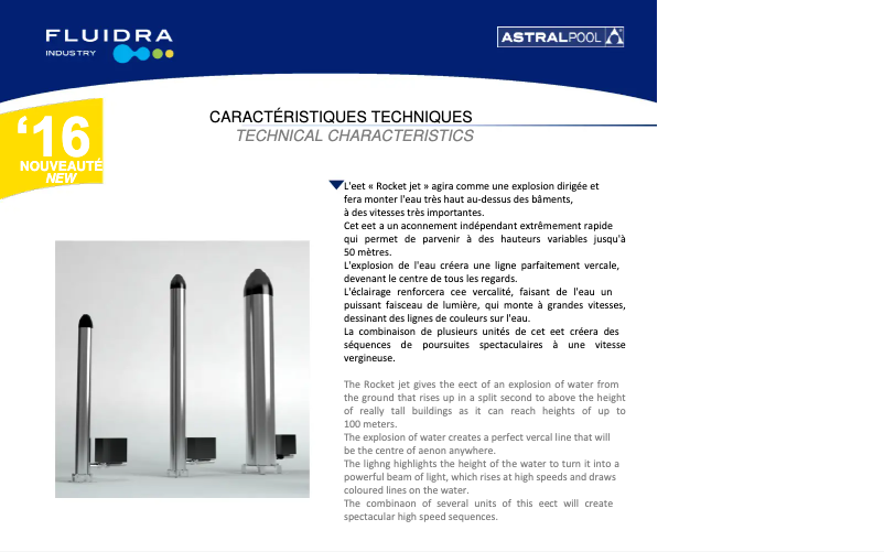 Page n°1 - Manuel utilisateur AstralPool Rocket Jet