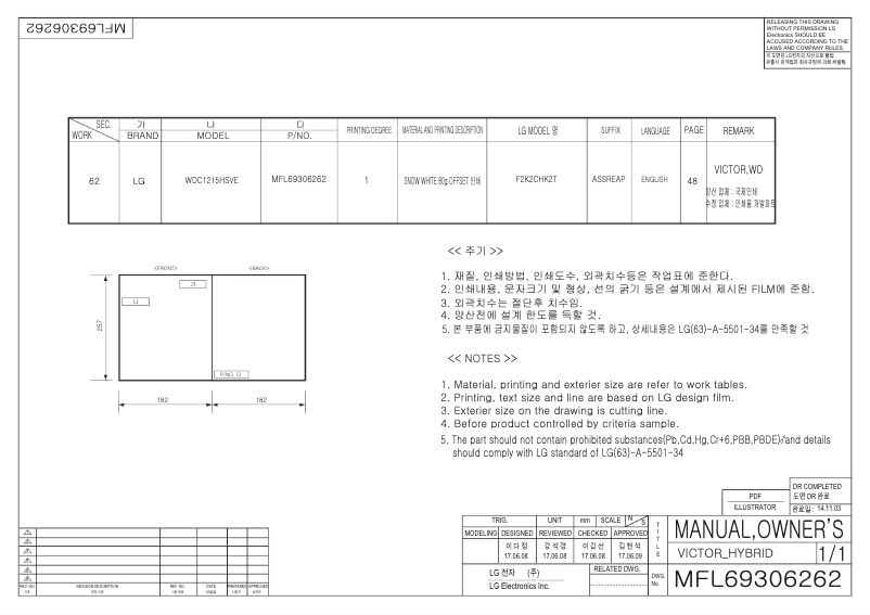 Página 1 del manual Manual de usuario LG WDC1215HSVE