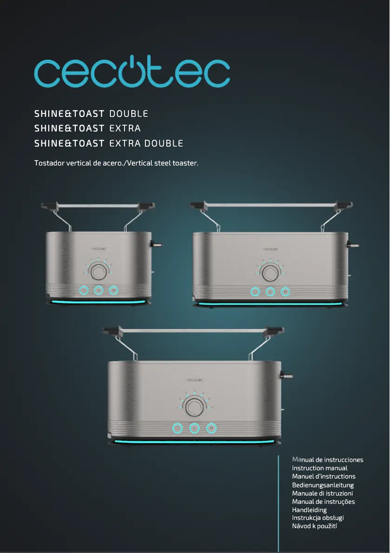 Page 1 de la notice Manuel utilisateur Cecotec Shine&Toast Extra Double