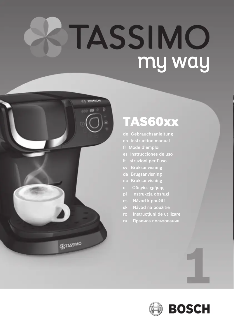 Page 1 de la notice Manuel utilisateur Bosch Tassimo My Way TAS6004